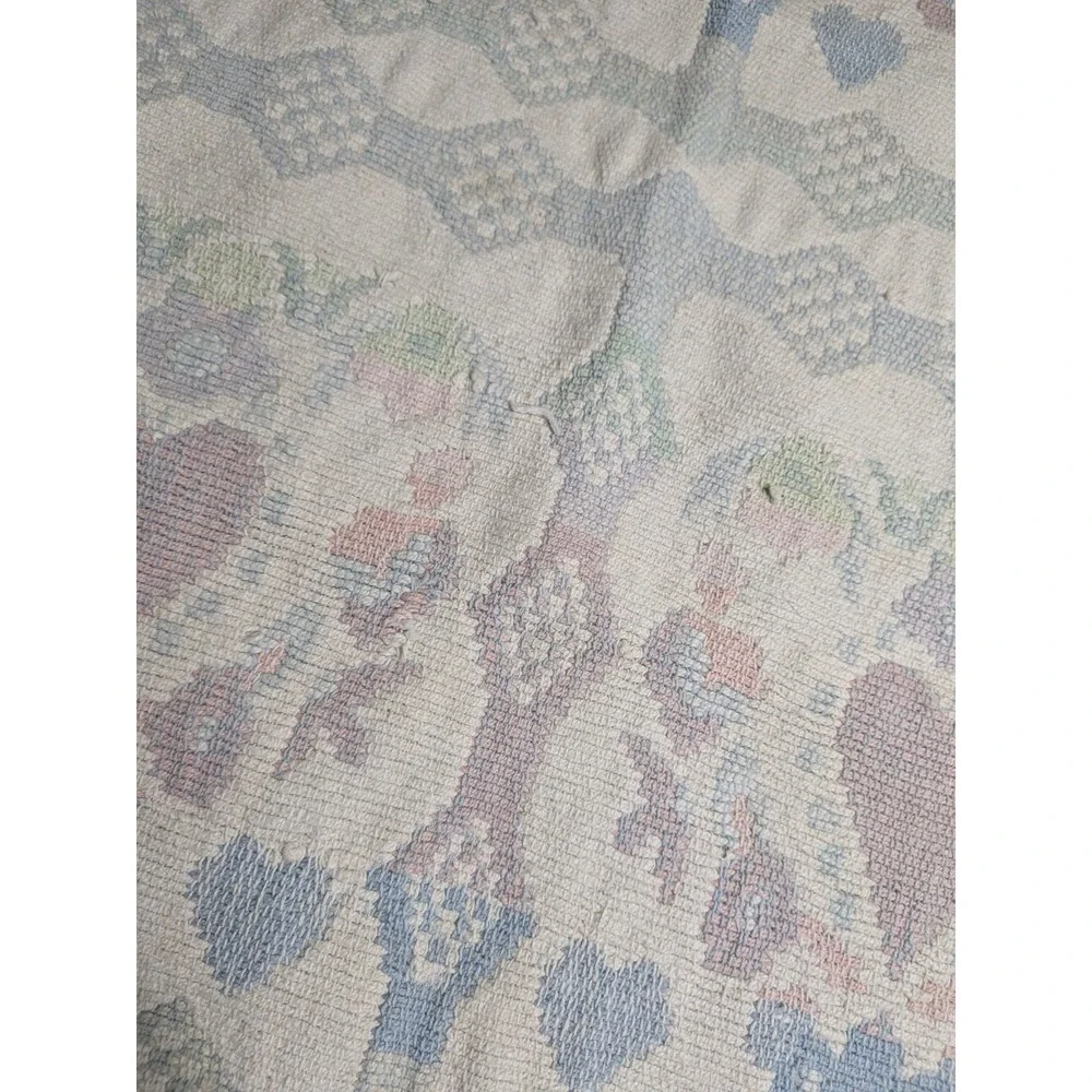 Vintage Cottagecore Nursery Throw Pastel Heart Decor Tapestry Throw Rug Pink